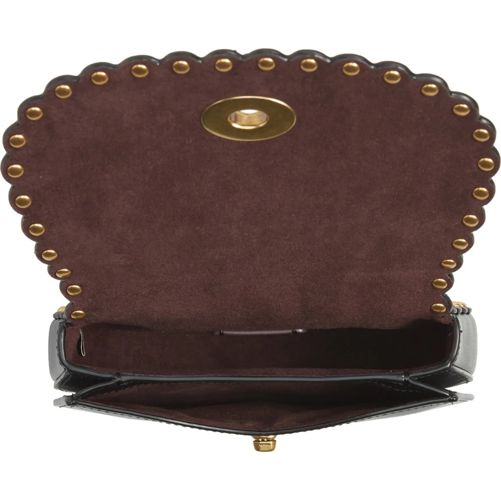 Coach Black Scallop Rivets Saddle Belt Bag EUC - Picture 4 of 16
